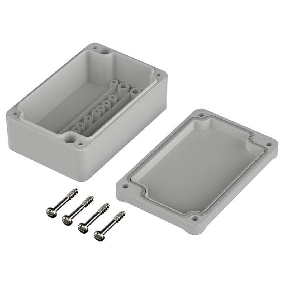Boîtier, ABS, IP65, Gris clair, 68 x 64 x 38 mm Boîtier, ABS, IP65, Gris clair, 68 x 64 x 38 mm-Lire la description