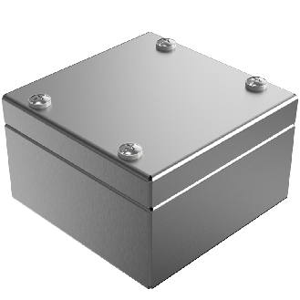 Boîtier Standard inox 304, 100x100x61mm (HxLxP), IP66, ss perç. mur.-Lire la description