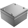 Boîtier Standard inox 304, 100x100x61mm (HxLxP), IP66, ss perç. mur.