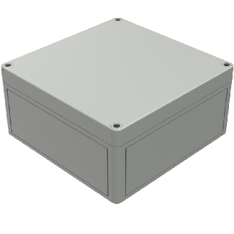 Boîtier, Thermoplastique PS, IP66, RAL 7035, 180 x 182 x 90 mm-Lire la description