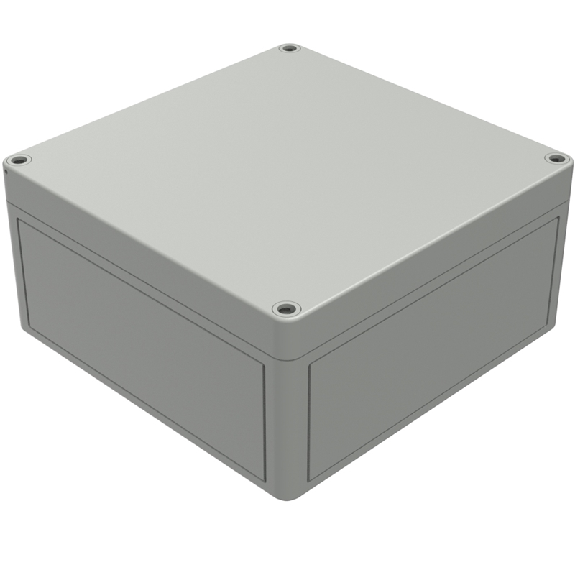 Boîtier, Thermoplastique PS, IP66, RAL 7035, 180 x 182 x 90 mm-Lire la description