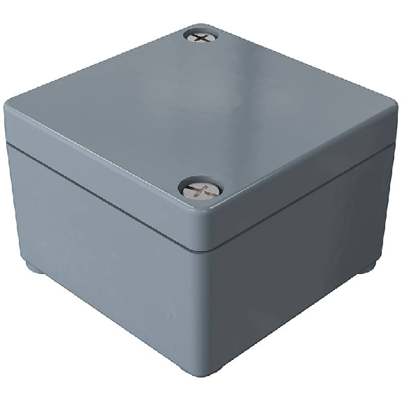 Coffret Polyester std, IP66, RAL 7000, 55x55x37mm (HxLxP)-Lire la description