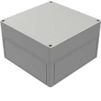 Boîtier, Thermoplastique PS, IP66, RAL 7035, 180 x 182 x 111 mm-Lire la description