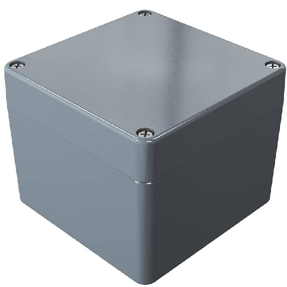 Coffret Alu std, IP66, RAL 7001, 100x100x81mm (HxLxP)-Lire la description