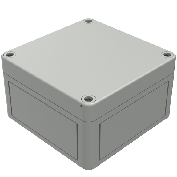 Boîtier, Thermoplastique PS, IP66, RAL 7035, 110 x 110 x 66 mm-Lire la description