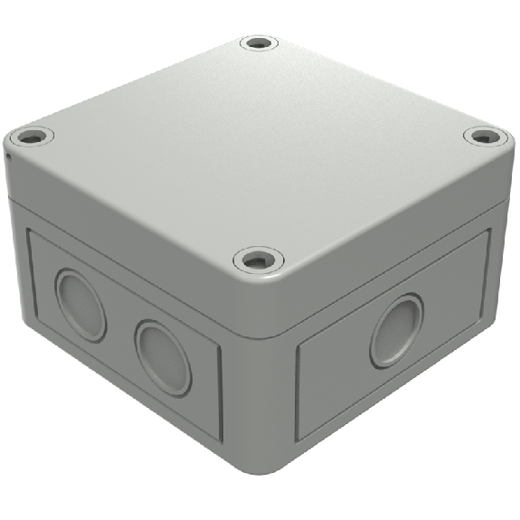 Boîtier, Thermoplastique PS, IP66, RAL 7035, 94 x 94 x 57 mm-Lire la description