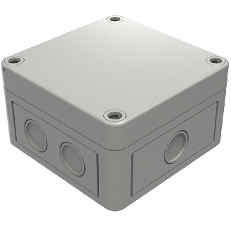 Boîtier, Thermoplastique PS, IP66, RAL 7035, 94 x 94 x 57 mm-Lire la description