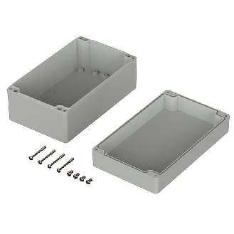 Boîtier, polycarbonate, IP66, Gris clair, 200 x 120 x 90 mm-Lire la description