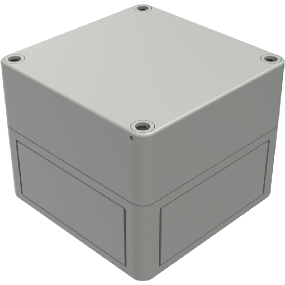 Boîtier, Thermoplastique PS, IP66, RAL 7035, 110 x 110 x 90 mm Boîtier, Thermoplastique PS, IP66, RAL 7035, 110 x 110 x 90 mm-Lire la description