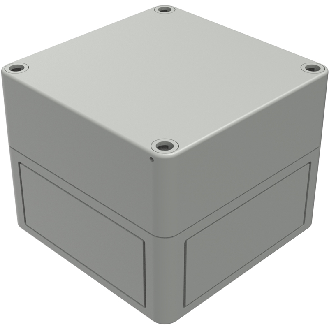Boîtier, Thermoplastique PS, IP66, RAL 7035, 110 x 110 x 90 mm-Lire la description