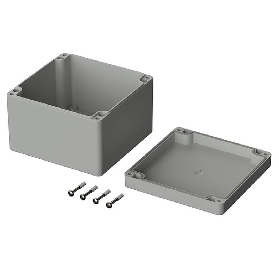 Boîtier, ABS, IP66, Gris clair, 122 x 120 x 85 mm-Lire la description