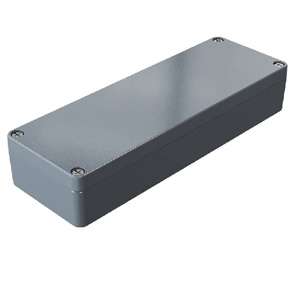 Coffret Alu std, IP66, RAL 7001, 64x185x34mm (HxLxP)-Lire la description