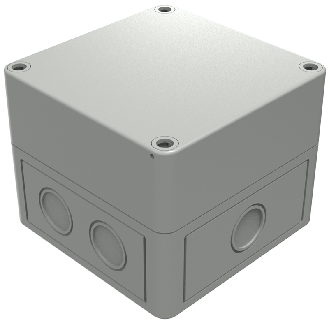 Boîtier, Thermoplastique PS, IP66, RAL 7035, 110 x 110 x 90 mm-Lire la description
