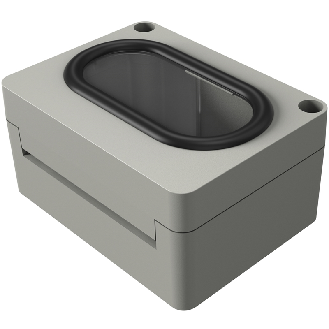 Coffret Polyester avec hublot, IP66, RAL 7038, 200 x 150 x 100 mm-Lire la description