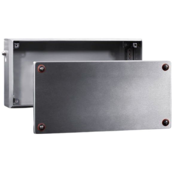 Coffret Ex avec couvercle vissé, en acier inoxydable AISI 304 (1.4301), 200x200x80mm Coffret Ex avec couvercle vissé, en acier inoxydable AISI 304 (1.4301), 200x200x80mm-Lire la description
