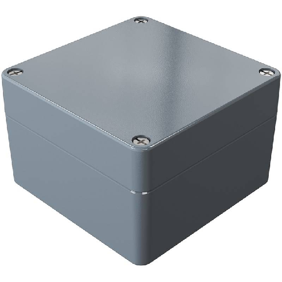 Coffret Alu std, IP66, RAL 7001, 140x140x91mm (HxLxP)-Lire la description