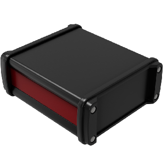 Boîtier alu. profilé, IP65, RAL 3003/RAL 9005, 106 x 49 x 120 mm-Lire la description