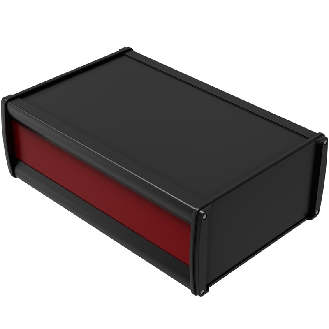 Boîtier alu. profilé, IP65, RAL 3003/RAL 9005, 157 x 69 x 150 mm-Lire la description