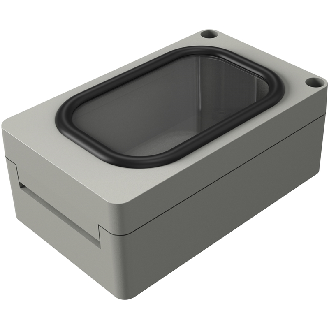 Coffret Polyester avec hublot, IP66, RAL 7038, 160 x 260 x 100 mm-Lire la description