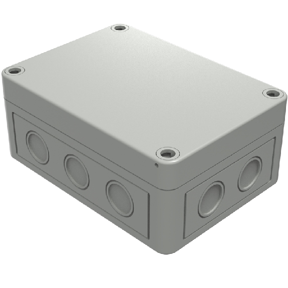 Boîtier, Thermoplastique PS, IP66, RAL 7035, 94 x 130 x 57 mm-Lire la description