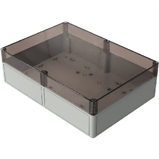 Boîtier, Thermoplastique PS, IP66, RAL 7035, 254 x 361 x 111 mm-Lire la description
