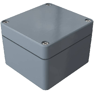 Coffret Polyester std, IP66, RAL 7000, 75x80x56mm (HxLxP)-Lire la description