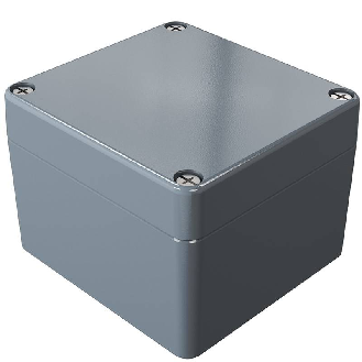 Coffret Alu std, IP66, RAL 7001, 80x75x57mm (HxLxP)-Lire la description