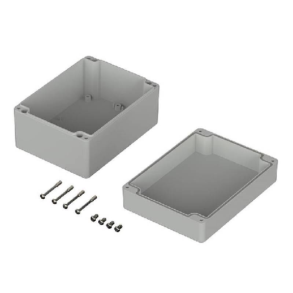 Boîtier, ABS, IP66, Gris clair, 160 x 120 x 90 mm-Lire la description