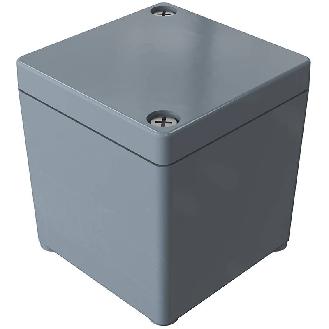 Coffret Polyester std, IP66, RAL 7000, 55x55x59mm (HxLxP)-Lire la description