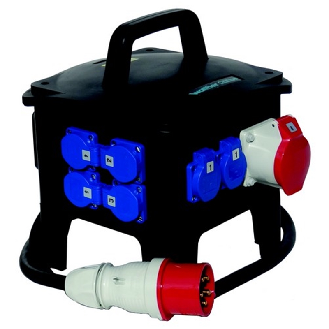 Coffret d'étage caoutchouc, 6NF +CEE5x32 +AU - alim 5x32A-Lire la description