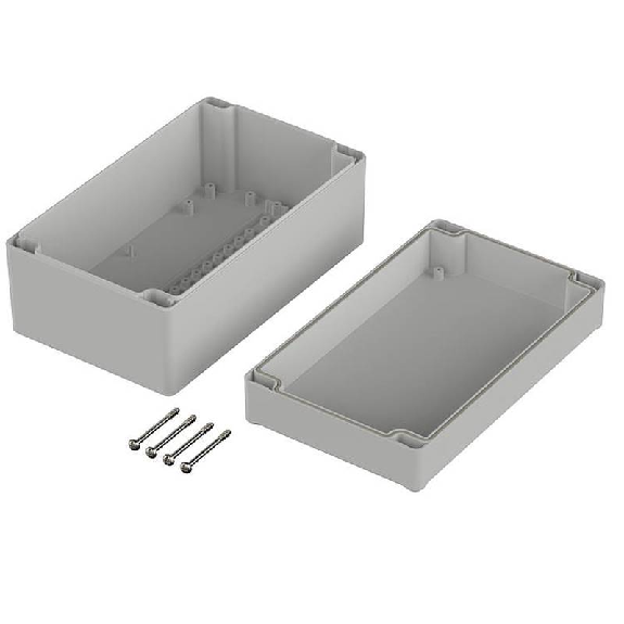 Boîtier, ABS, IP65, Gris clair, 200 x 120 x 92 mm-Lire la description