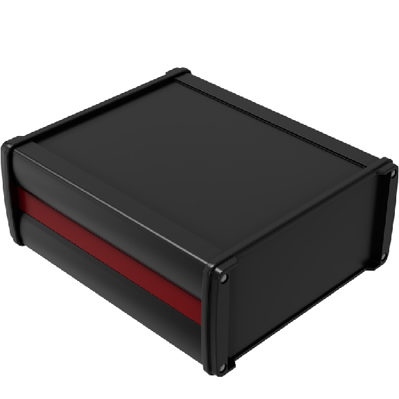 Boîtier alu. profilé, IP65, RAL 3003/RAL 9005, 190 x 90 x 220 mm-Lire la description