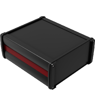 Boîtier alu. profilé, IP65, RAL 3003/RAL 9005, 190 x 90 x 220 mm-Lire la description