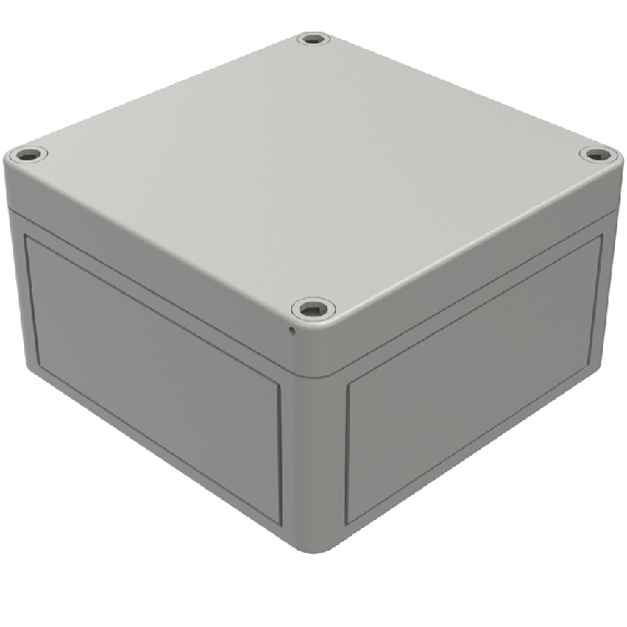 Boîtier, Thermoplastique PS, IP66, RAL 7035, 130 x 130 x 75 mm-Lire la description
