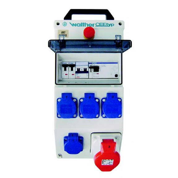 Coffret d'étage polycarbonate 4NF+CEE5x32A+AU-Lire la description