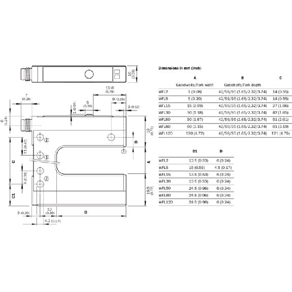 Fourche opt. U PNP/NPN E=120mm Prof=59mm Laser IO-Link LO/DO / M08 4P Fourche opt. U PNP/NPN E=120mm Prof=59mm Laser IO-Link LO/DO / M08 4P-Lire la description