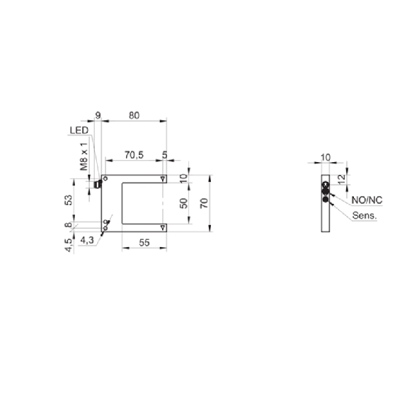 Fourche opt. U PushPull E=50mm Pot. Laser IO-Link LO/DO / M08 3P-Lire la description