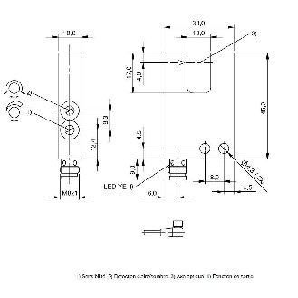 Fourche opt. U PNP E=10mm Prof=13mm Pot. LR LO/DO 10-30Vdc / M08A 3P-Lire la description