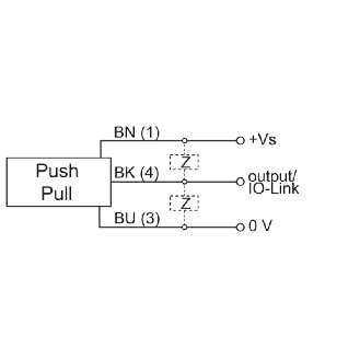 Fourche opt. U PushPull E=80mm Prof=55mm LR IO-Link LO/DO / M08 3P-Lire la description