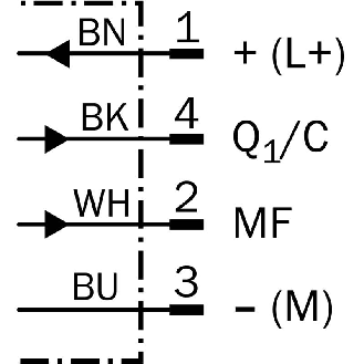 Fourche opt. U PNP/NPN E=5mm Prof=42mm IR IO-Link LO/DO / M08 4P-Lire la description