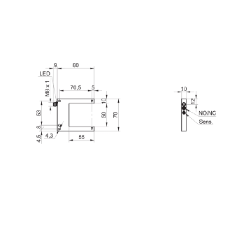 Fourche opt. U PushPull E=50mm Pot. LR IO-Link LO/DO Inox / M08 3P-Lire la description