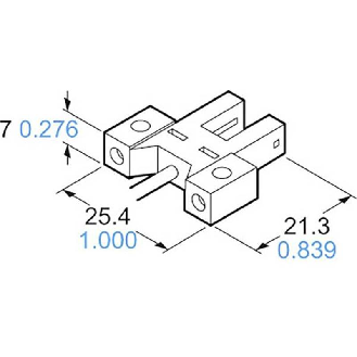 Micro Fourche opt. U PNP E=6mm IR LO/DO 5-24Vdc / Câble 1m-Lire la description