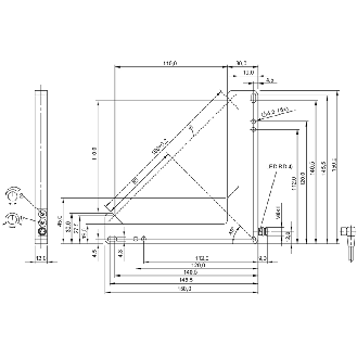 Fourche opt. L PNP E=160mm Prof=110x110mm Pot. Laser LO/DO / M08A 3P-Lire la description