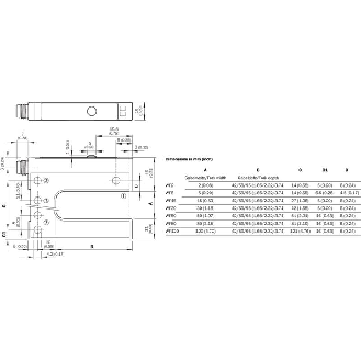 Fourche opt. U PNP/NPN E=120mm Prof=95mm IR IO-Link LO/DO / M08 4P-Lire la description