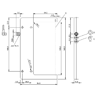 Fourche opt. U PNP E=120mm Prof=54mm Laser LO/DO 10-30Vdc / M08 3P-Lire la description