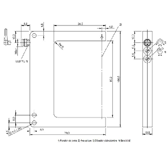 Fourche opt. U PNP E=80mm Prof=54mm Pot. Laser LO/DO / M08 3P-Lire la description