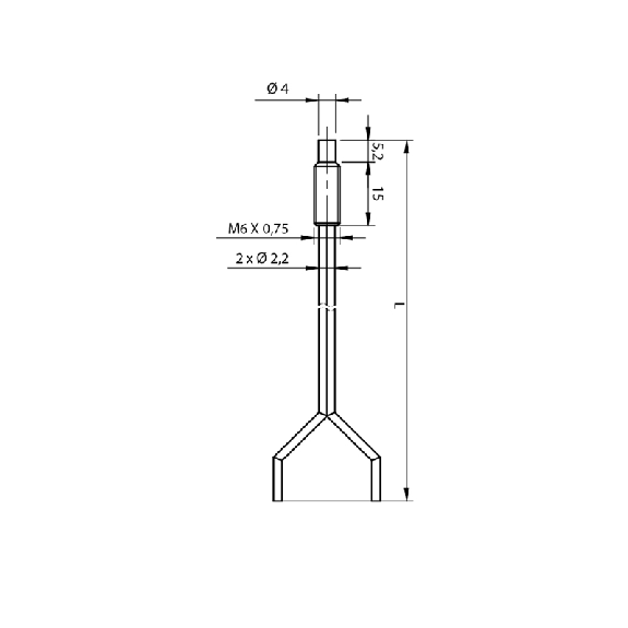 Fibre optique, Directe, Plastique, 2xØ2,2mm, Tête M6x0.75 axial, 2.0m-Lire la description