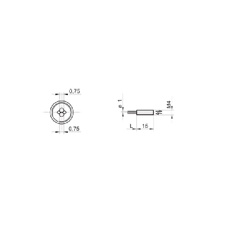 Fibre opt. directe, plast., tête M4x15mm, 2m-Lire la description