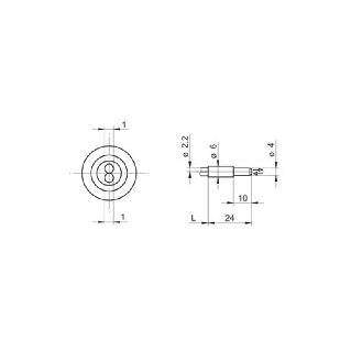 Fibre opt. directe, plast., tête 6x24mm Pmax=35mm, 2m-Lire la description