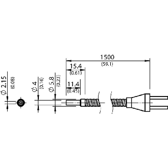 Fibre opt. barrage, verre Ø2,2mm, 1500mm-Lire la description